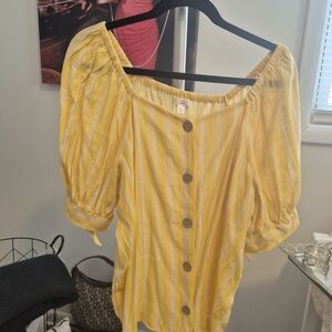 Yellow Striped Women's Top